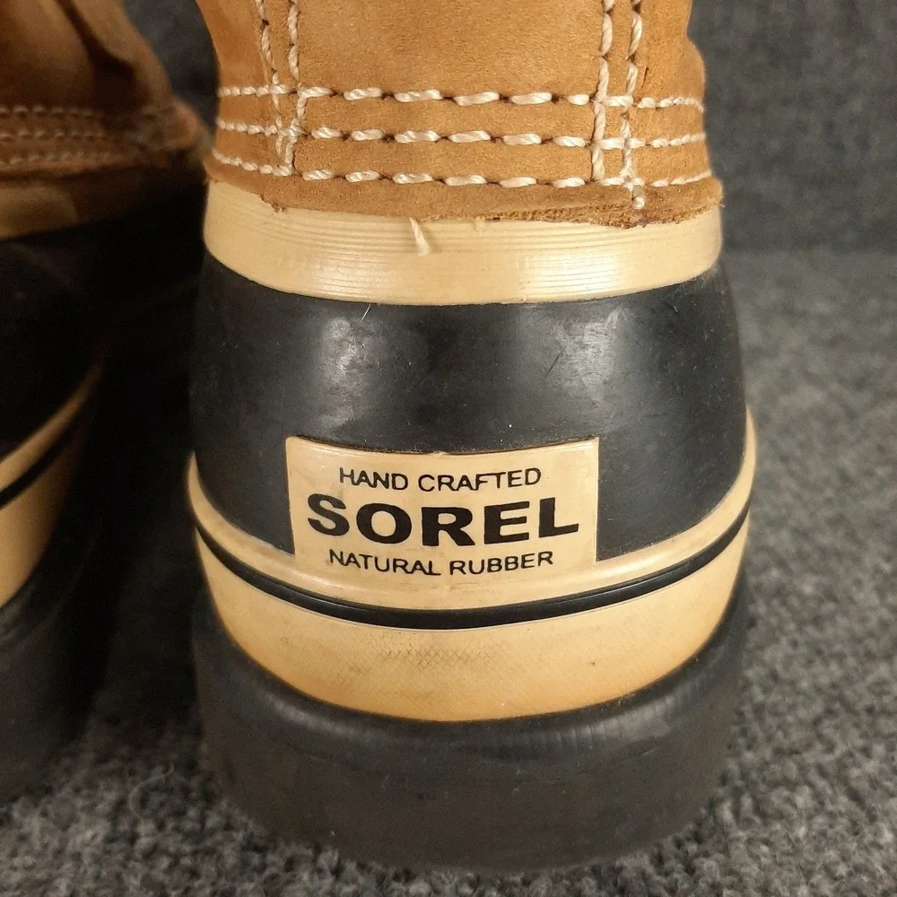 Sorel Caribou Waterproof Winter Boots Brown Leather Insulated Warm Men's 8 EU 40
